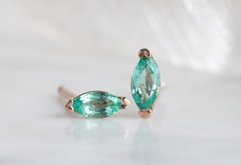 Teensy Emerald Studs image 1