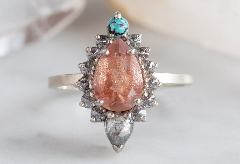 sunstone engagement ring