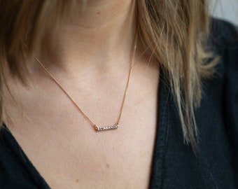 Salt and Pepper Diamond Bar Necklace