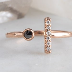 Black + White Diamond Linea Ring