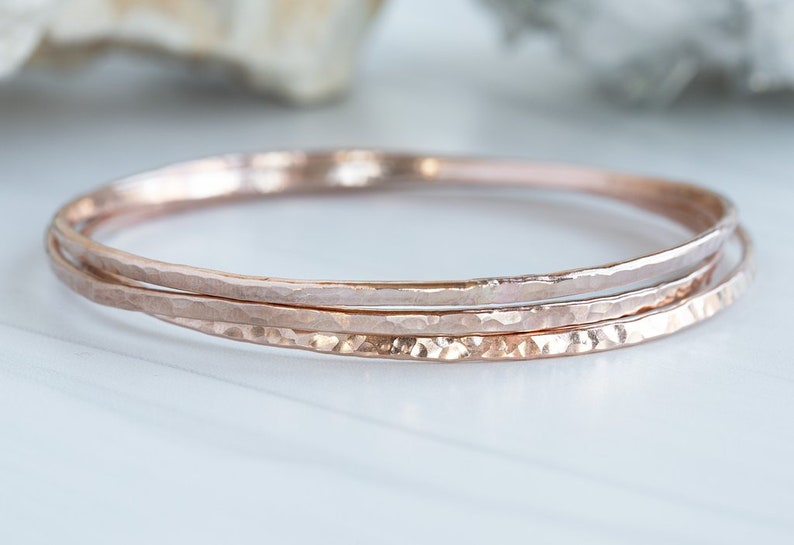 Hammered Stacking Bangle image 2