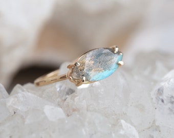 Labradorite Marquis Ring