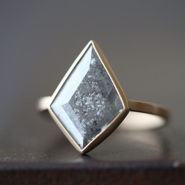 One of a Kind Natural Grey Diamond Ring