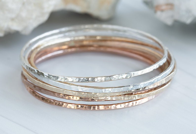 Hammered Stacking Bangle image 3