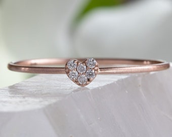 Sweetheart Pavé Diamond Ring