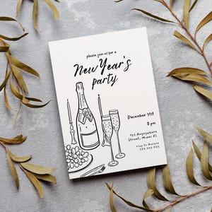 New Year&#39;s Party, New Year&#39;s Party Invitation, New Year Invitation, New Year Party Invite, New Years Eve Invitation, New Year Celebration