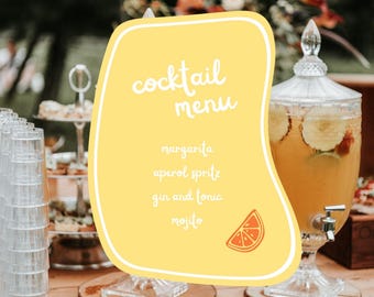 Signature Cocktail Sign, Bar Menu Sign, Cocktail Sign, Wedding Bar Menu Sign, Signature Drinks Sign, Bar Menu Template, Minimalist Bar