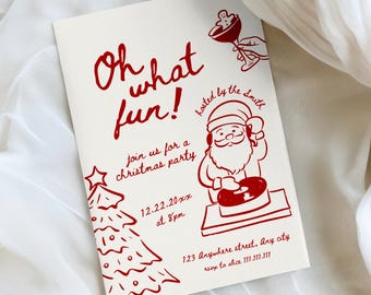 Oh was für Spaß Weihnachtsfeiereinladung, bearbeitbare Weihnachtsfeier einladen, Feiertagsfeiereinladung, Weihnachtsfeiereinladung, CH3