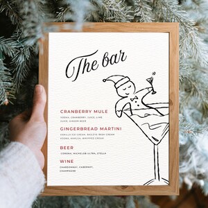 Weihnachtsbarschild, Weihnachtsgetränkebar, Weihnachtsgetränkekarte, Weihnachtsschild, Weihnachtscocktails, Weihnachtsschild