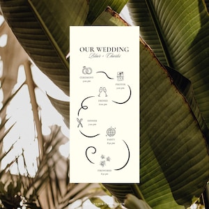 Elegant Wedding Program, Wedding Program Template, Wedding Day Timeline Program, Wedding Order Of Events, Wedding Day Program