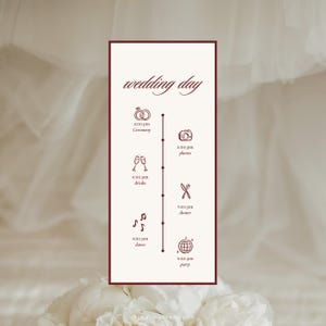 Elegant Wedding Program, Wedding Program Template, Wedding Day Timeline Program, Wedding Order Of Events, Wedding Day Program