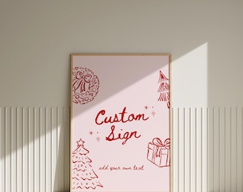 Letreros navideños personalizados, letrero para fiestas navideñas, letrero para fiestas navideñas, plantilla editable de Canva, decoración navideña, letrero para mesa de fiestas navideñas, CH4