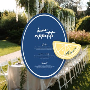 Italian Wedding Menu, Italian Dinner, Italian Dinner Party Menu, Italy Wedding Menu, Italian Menu Card, Citrus Wedding, Citrus Wedding Menu