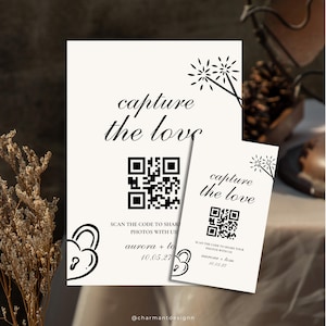 Capture The Love QR Code, Capture The Love Sign, Wedding Photo Sign, Share The Love, QR Code Wedding Card, Wedding Photo Sign Printable