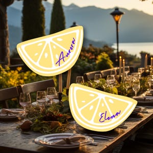 Tarjetas de Lugar con Limón, Tarjetas de Lugar para Boda Italiana, Cena Italiana, Tarjetas de Lugar para Mesa, Tarjetas de Lugar para Boda.