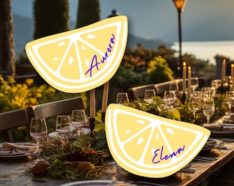Lemon Place Cards, Italian Wedding Place Cards, Italian Dinner, Table Place Cards, Italian Place Cards, Citrus Wedding, Wedding Place Card