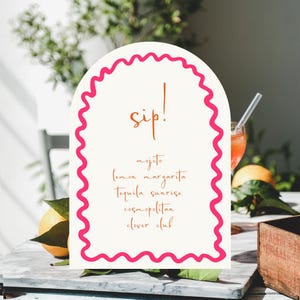 Letrero de Menú de Bar, Menú de Cócteles para Boda Italiana, Plantilla de Menú de Bar, Cartel de Menú de Bar para Boda, Letrero para Bebidas