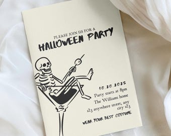 Halloween Invitation, Halloween Invite, Halloween Party Invitation, Adult Halloween Invite, Vintage Halloween Invitation, Canva Template