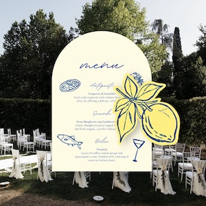 Menú de Boda Italiana, Fiesta de Cena Italiana, Plantilla de Menú de Boda, Tarjeta de Menú Italiana, Menú con Tema de Italia, Menu para Boda