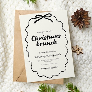 Christmas Brunch Invitation, Christmas Invitation, Holiday Brunch Invitation, Christmas Party Invitation, Christmas Brunch Party Invite