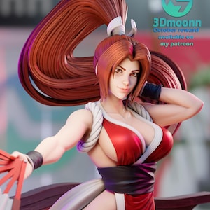 Mai Shiranui The King of Fighters, Anime Figure 3d Printed Unpainted by [3Dmoonn]