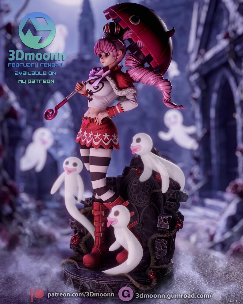Pink-haired Gothic Spirit Girl Figurine - Keyleth, Anime Figure 3d ...