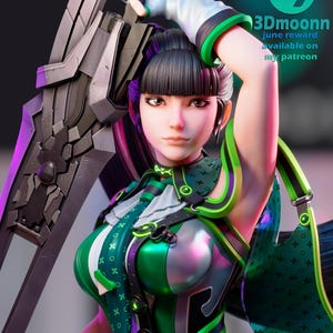 Eve, Stellar Blade 3d Printed- Gift for Gamers by 3DMOON Unpainted