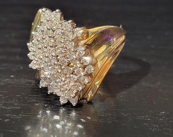 10k Gold Vintage Diamond Cluster Ring