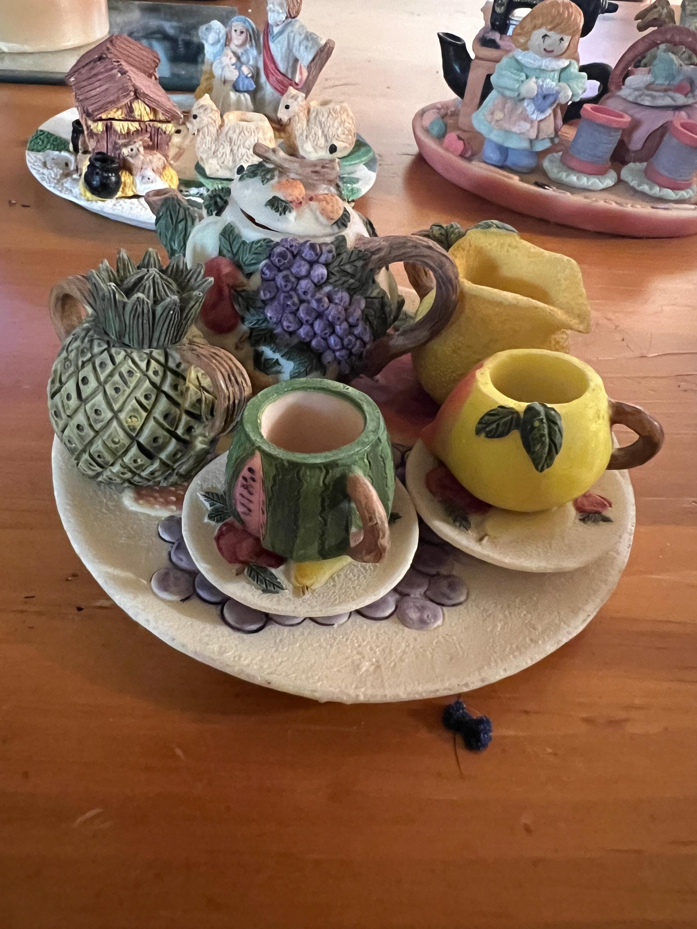 Fruit Motif Minature Tea Set - Etsy
