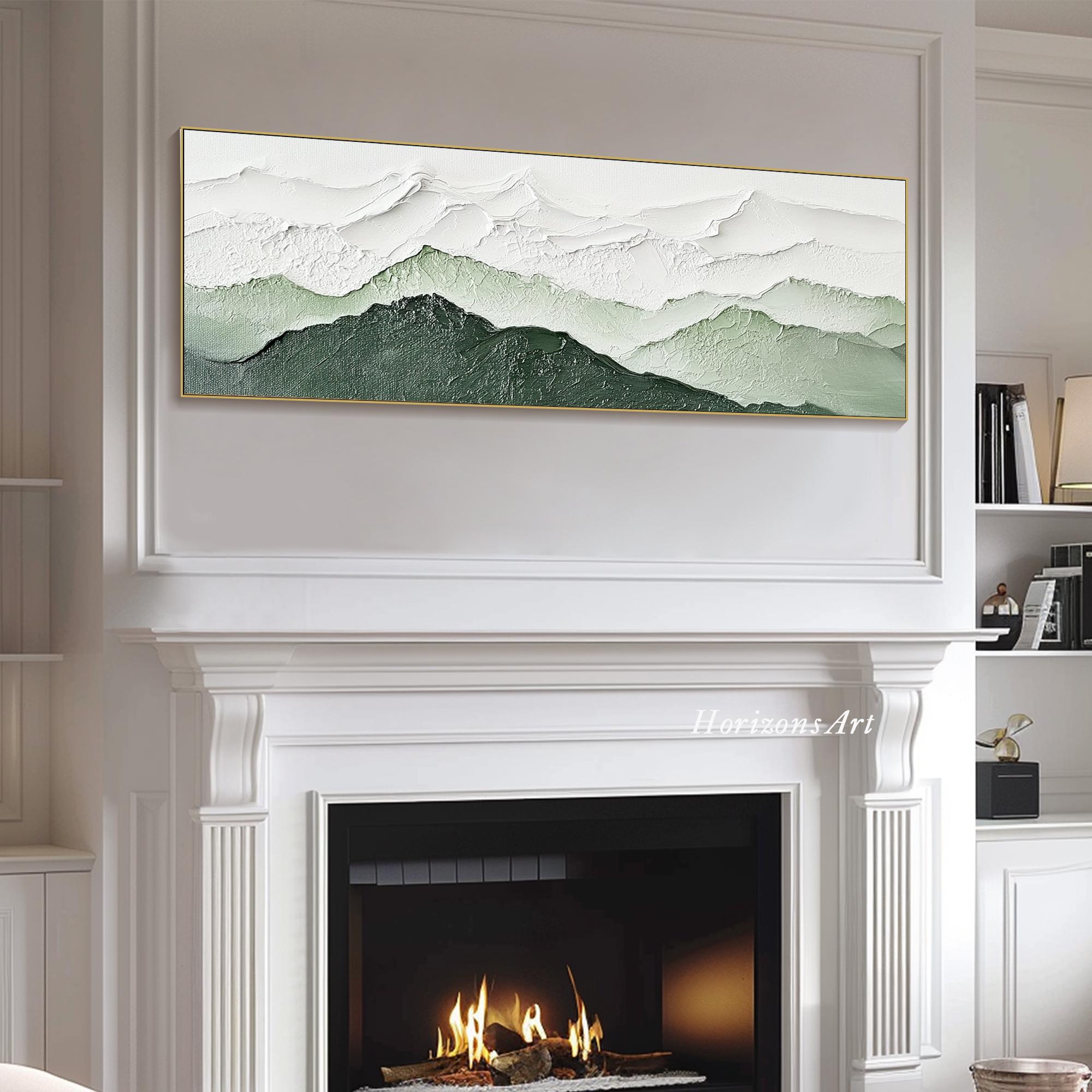 3D Horizontal Minimalist Mountain Textured Wall Art Large Long Wide ...