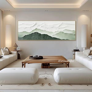3D Horizontal Minimalist Mountain Textured Wall Art Large Long Wide ...