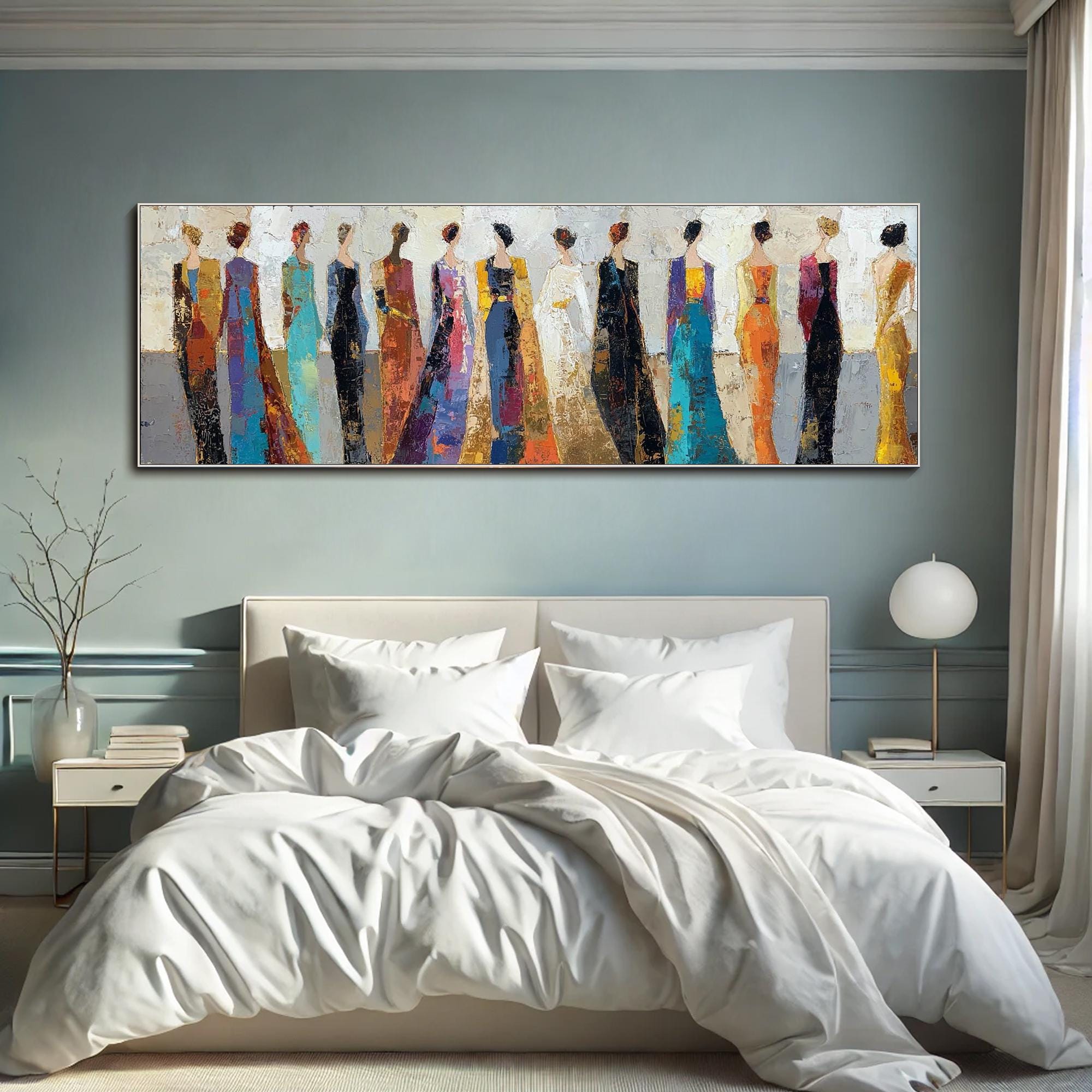 Textured Wall Art Abstract Women Painting on Canvas Elegant Figurative ...