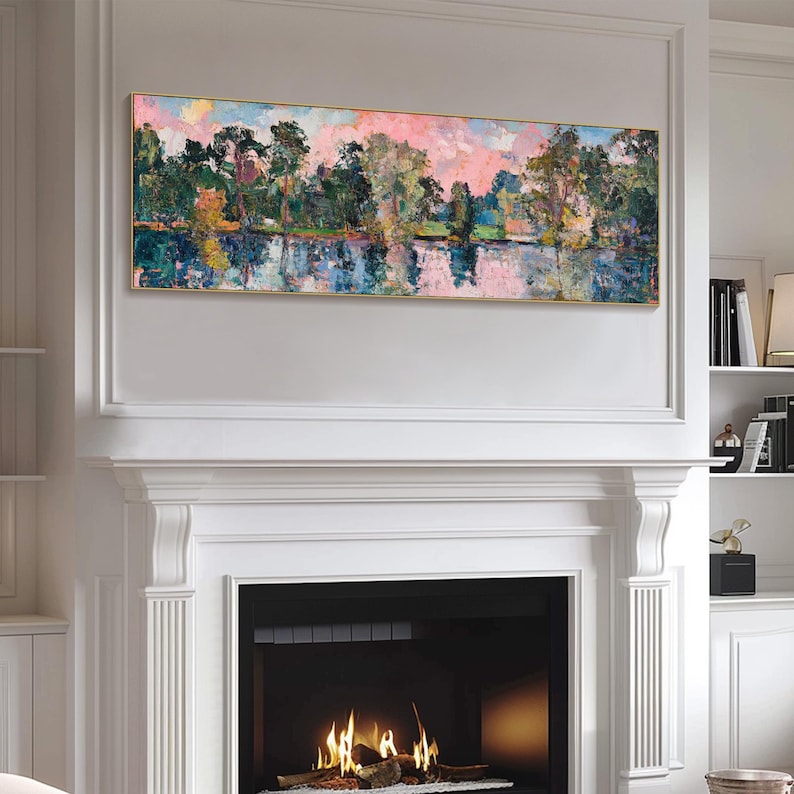 3D Horizontal Abstract River Textured Wall Art Large Long Wide ...