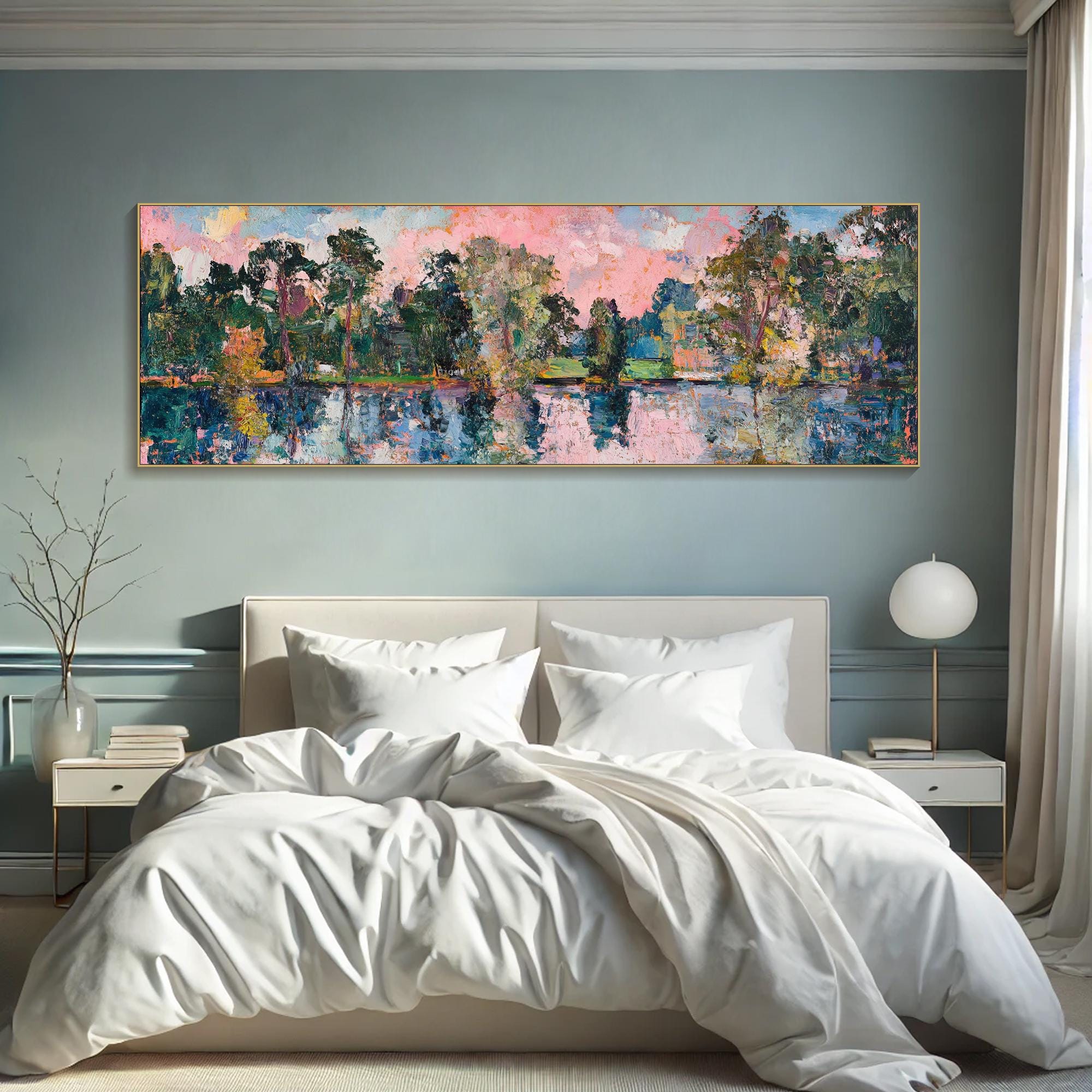 3D Horizontal Abstract River Textured Wall Art Large Long Wide ...