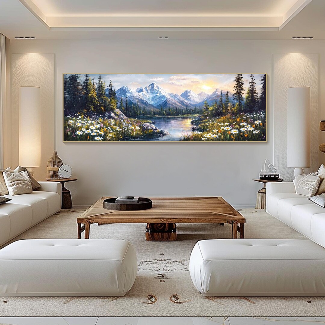 3D Textured Wall Art Abstract Mountain Painting on Canvas Colorful ...