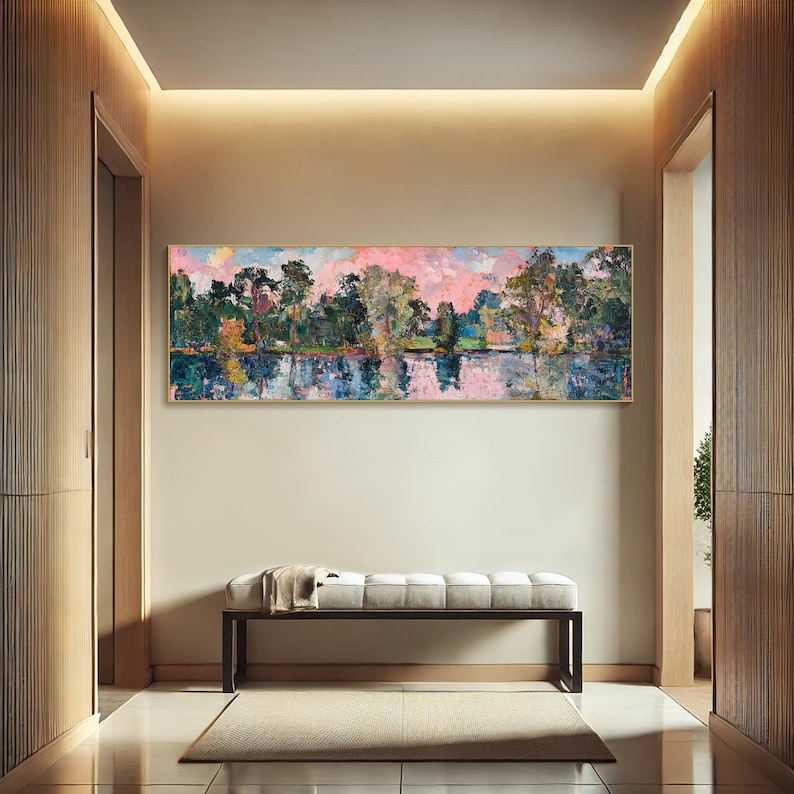 3D Horizontal Abstract River Textured Wall Art Large Long Wide ...