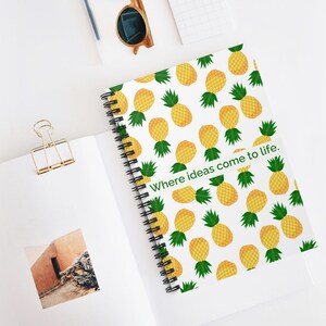 Pineapple Notebook - Premium Spiral Notebook for Daily Writing & Journaling