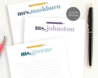 Personalized Teacher Notepad | Custom Teacher Pad | Personalized Stationery for Teacher | Teach Gift