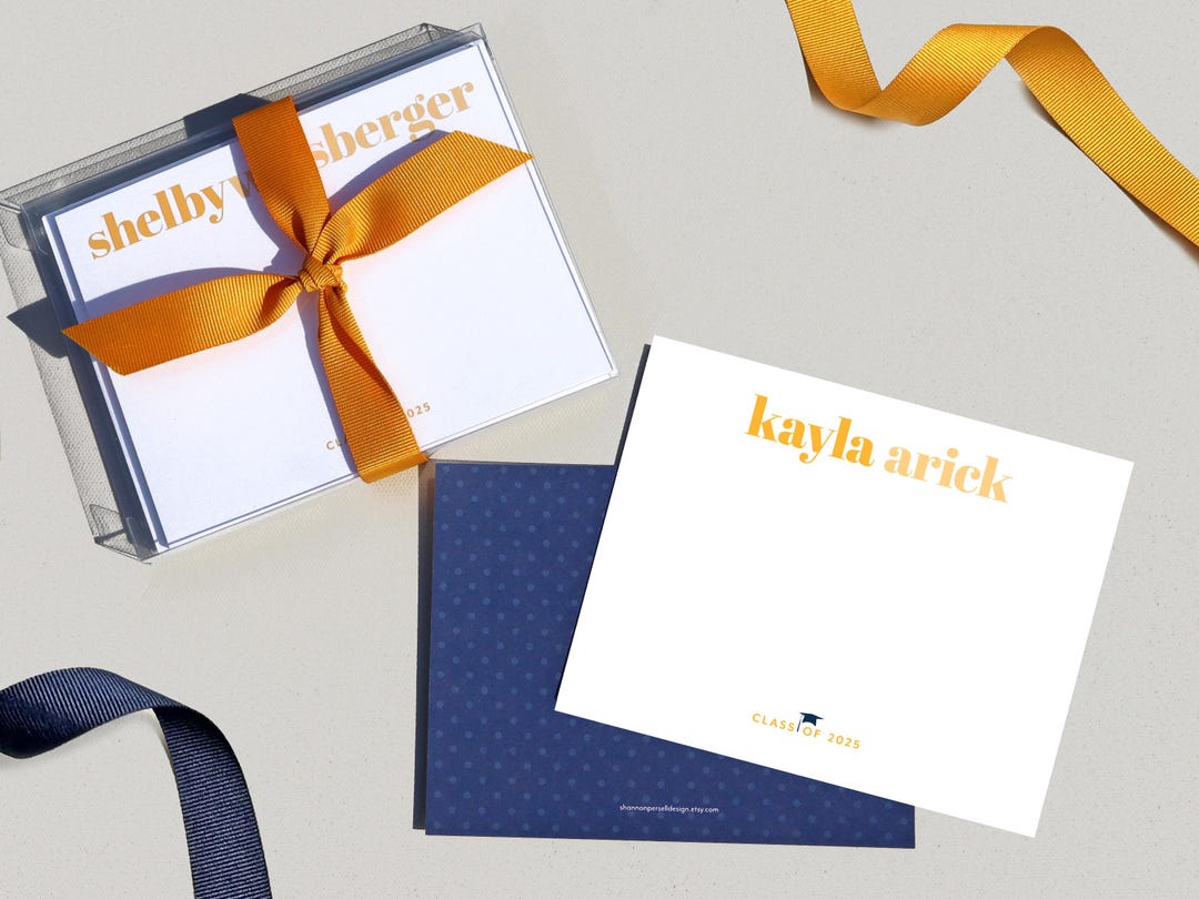 Personalized Stationery | Flat A2 Note Cards, Set of 10 | Graduation ...