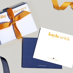 Personalized Stationery | Flat A2 Note Cards, Set of 10 | Graduation Stationery | Custom Thank You Notes, Stationary | Grad Gift | Thanks