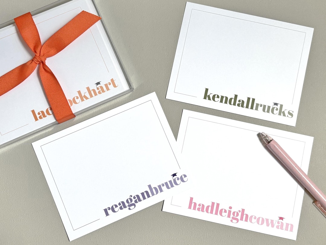 Personalized Stationery | Flat A2 Note Cards, Boxed Set of 10 ...