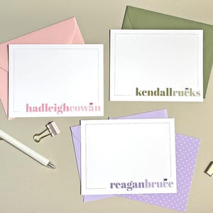 Personalized Stationery | Flat A2 Note Cards, Set of 10 | Graduation Stationery | Custom Thank You Notes, Stationary | Grad Gift | Thanks