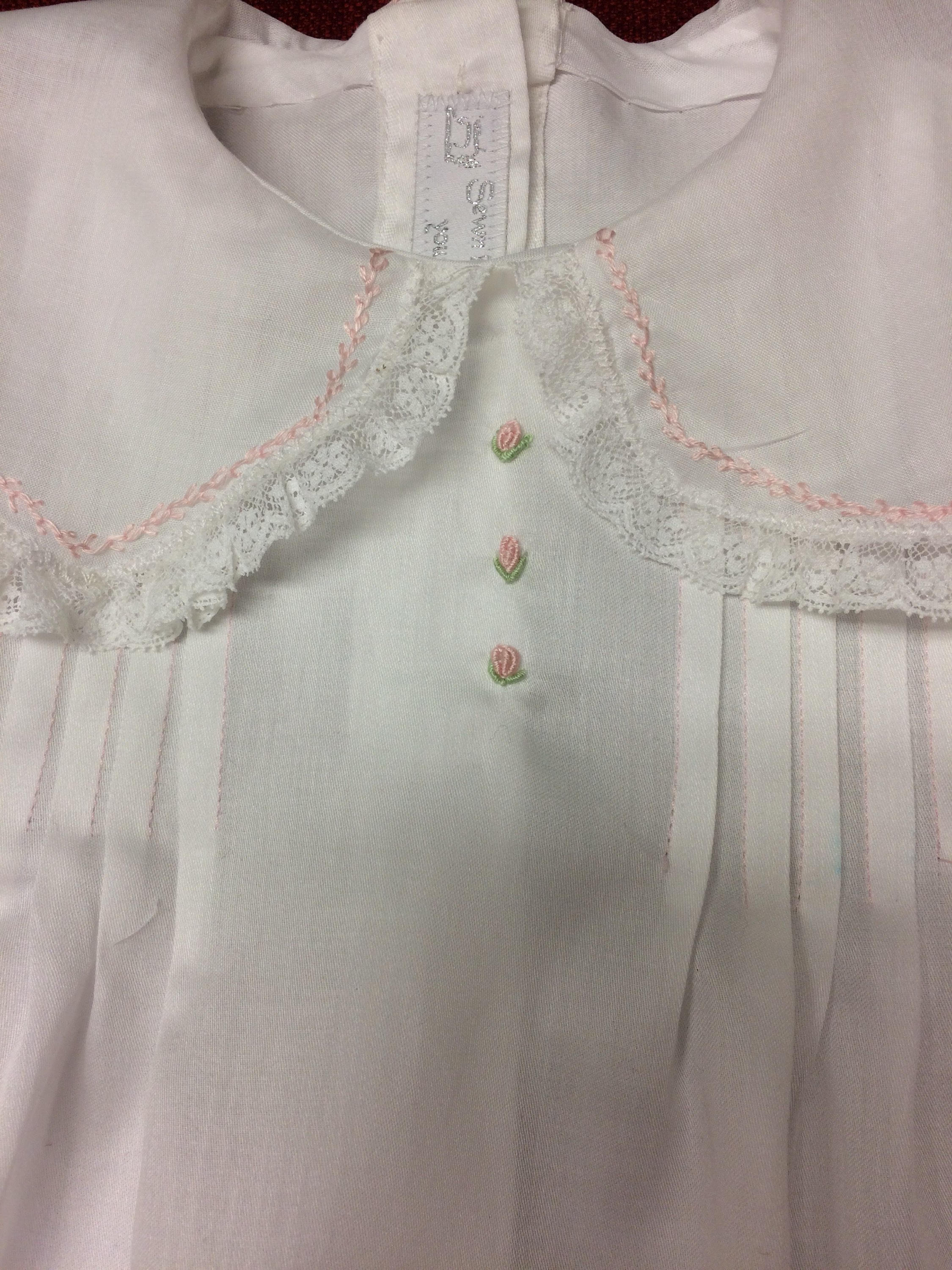 White Tucked Dress With Pink Scalloped Madiera Hem - Etsy