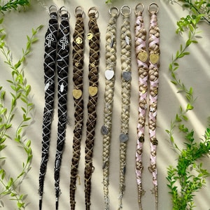 Clip-In Braided Hair Extensions with Charms – Black, Brown, Blonde or Pink Braids – Boho Festival Viking Cosplay Hairpiece