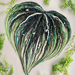 Dreads Forest Spirit - Green, Brown Ombre DE / SE / Mixed Set, Fantasy Elf Hair, Synthetic Dreadlocks  Extensions