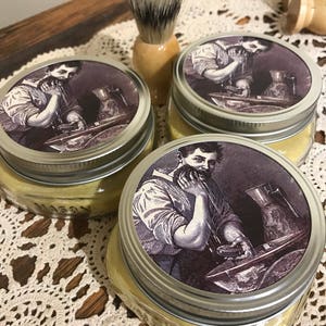 Goat Milk Oatmeal Shaving Soap c. 1907 vintage pure Essential Oil formula Gifts for Him Groomsmen Gift Set antique shave soap ad image 5