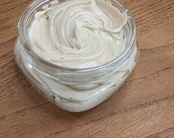 HEMP + Mango Goat Milk lotion | Lavender oil moisturizing fragrant cream | 8 oz recyclable reusable glass jar | whipped body butter