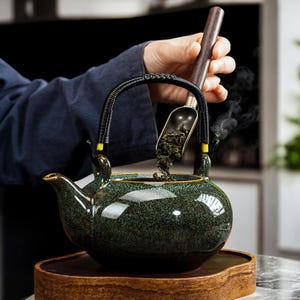 Théière japonaise en céramique, bouilloire, petit récipient de rangement pour distributeur de thé et d'eau, théières colorées, pot, ustensiles de cuisine pour les amateurs de café et de thé