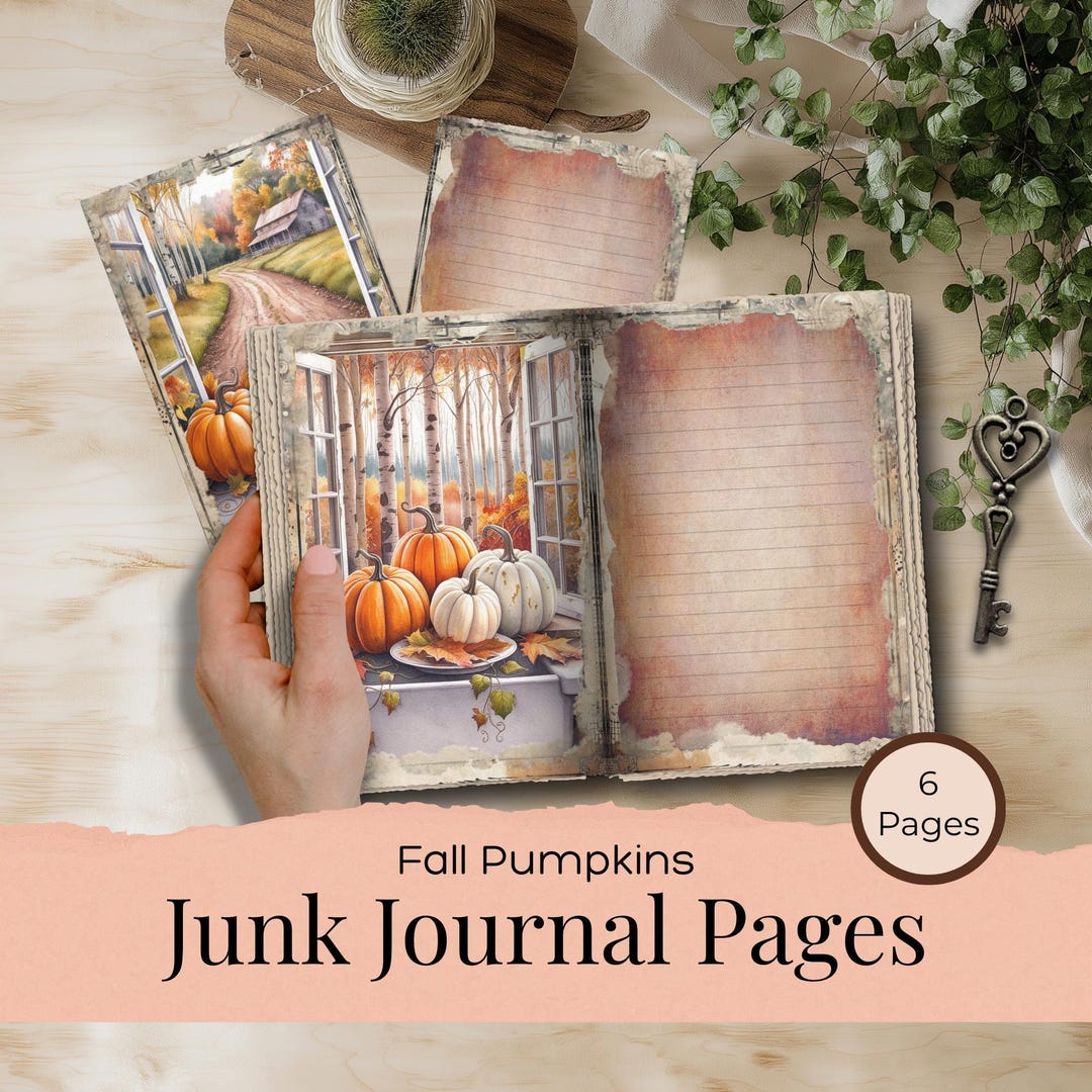 Fall Pumpkins Cozy Autumn Pumpkin Junk Journal Printable Pages, Pumpkin ...