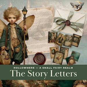 Fantasy Story Letters Printable Kit, 12 Letter Adventure, Fairy Realm Ephemera, Junk Journal Kit, Printable Letter Set, Hollowmere, 2026